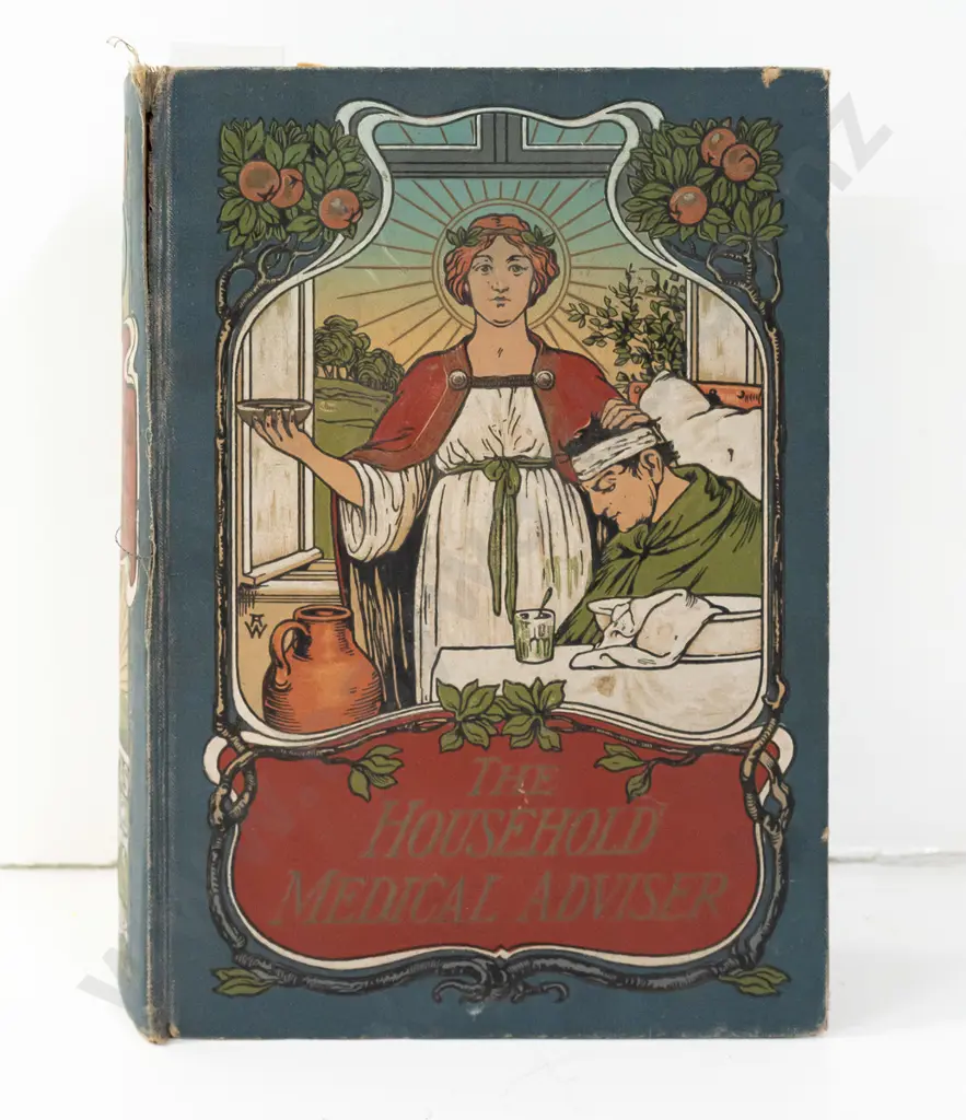 vintage book: Household Medical Adviser - H. Mueller MD with colour plates - wear, damage to binding and to cut-out Image 1++