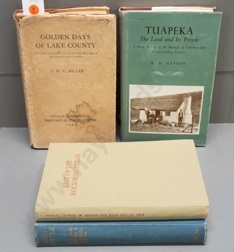 4 books - Golden Days of Lake Country, Tuapeka The Land and its People, East of Rock & Pillar Winston Churchill speeches Image 1++