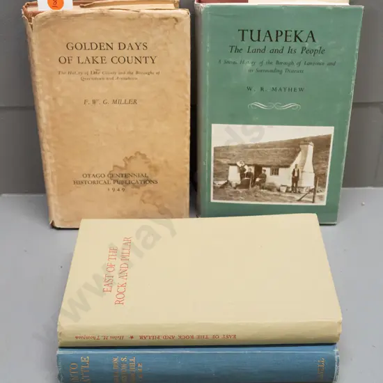 4 books - Golden Days of Lake Country, Tuapeka The Land and its People, East of Rock & Pillar Winston Churchill speeches