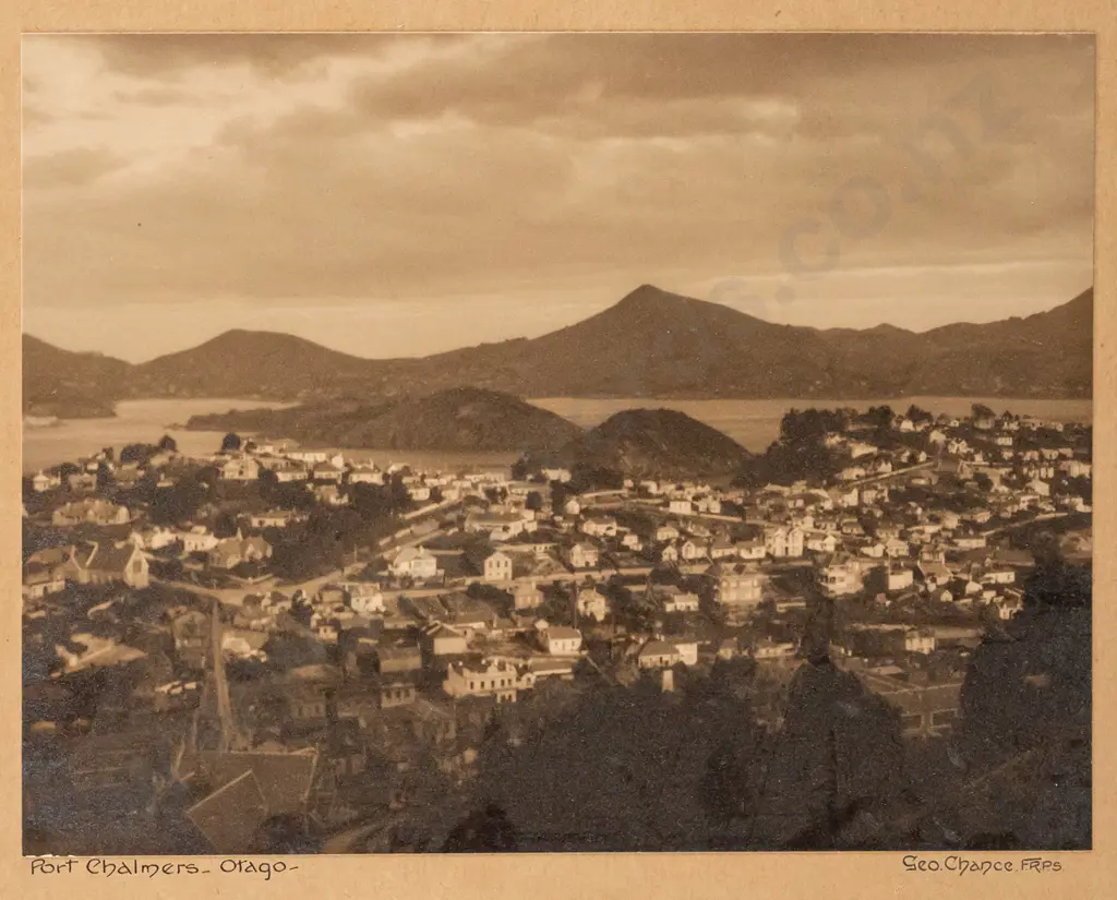 unframed vintage George Chance photograph "Port Chalmers, Otago" H160 W210 Image 1++