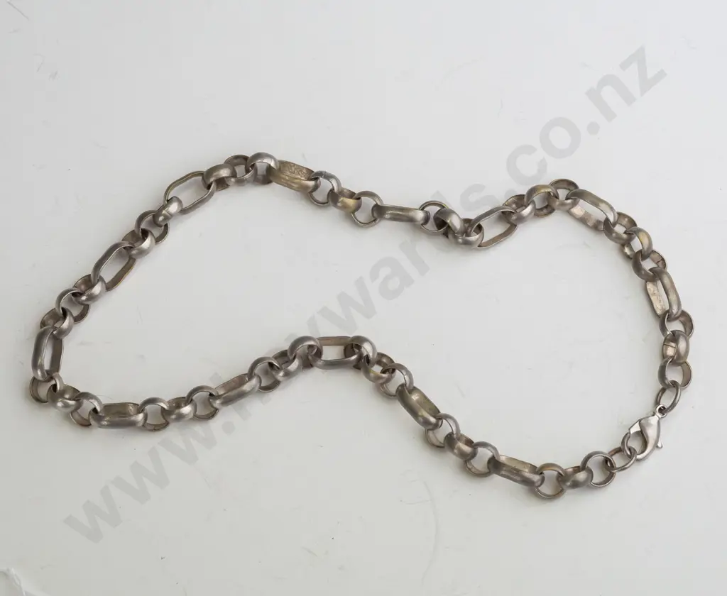 sterling silver round & oval link bracelet 35.6 grams stamped T & Co 925 Image 1++