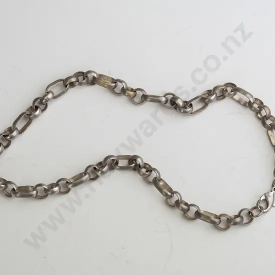 sterling silver round & oval link bracelet 35.6 grams stamped T & Co 925