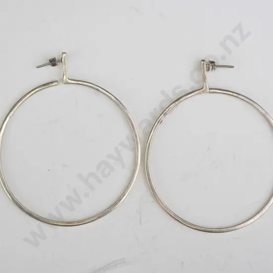 large silver hoop earrings stamped 925