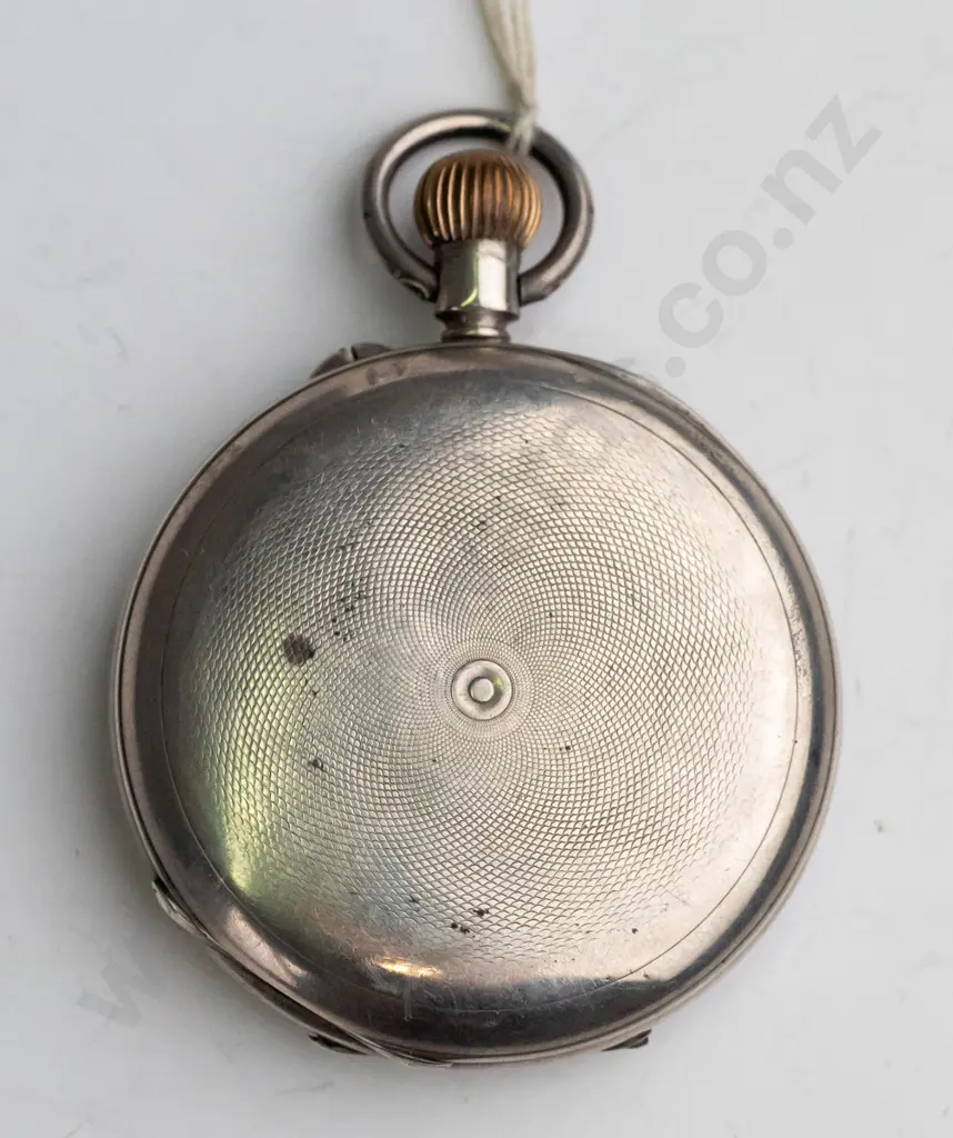 sterling silver pocket watch 'John Hislop Dunedin' stamped lion, cross, D - 77833 Image 1++