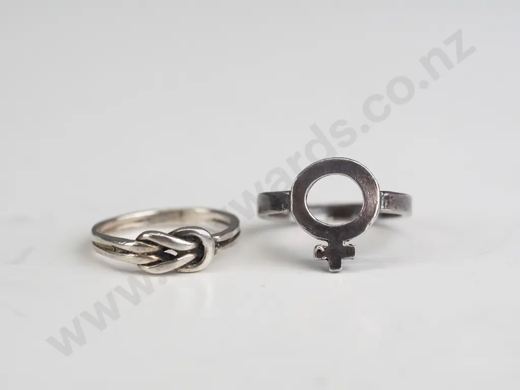 2  sterling silver rings both stamped Image 1++