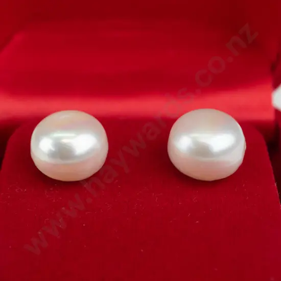 silver pearl earrings stamped 925