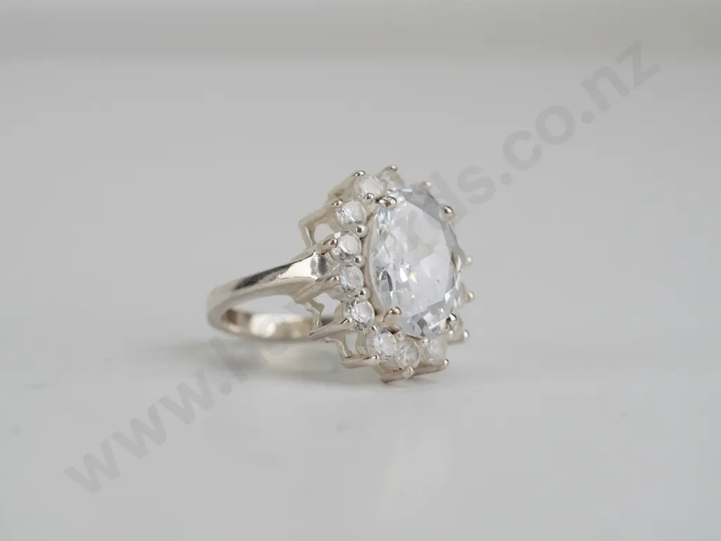 cz sterling silver ring - size P.5 Image 1++