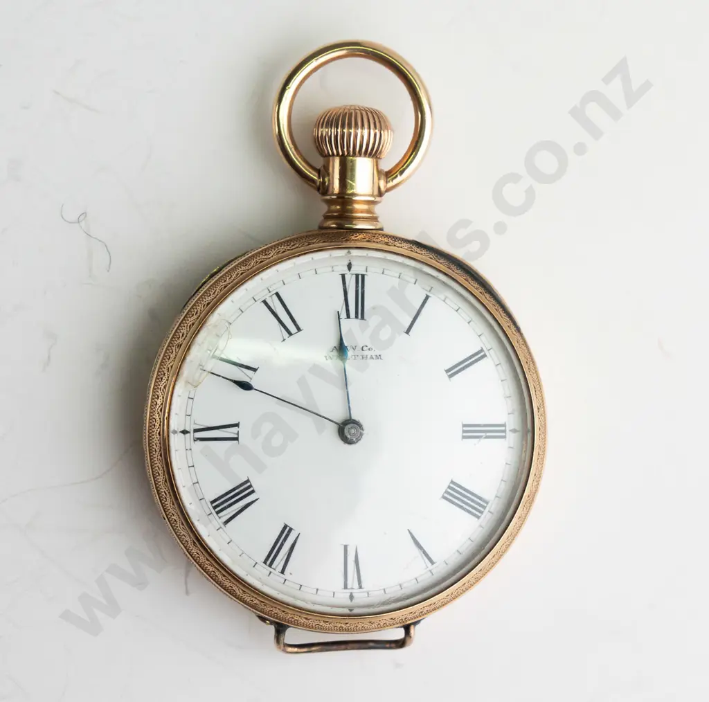 Waltham USA pocket watch, jewelled lever (10ct case 20gm) Image 1++