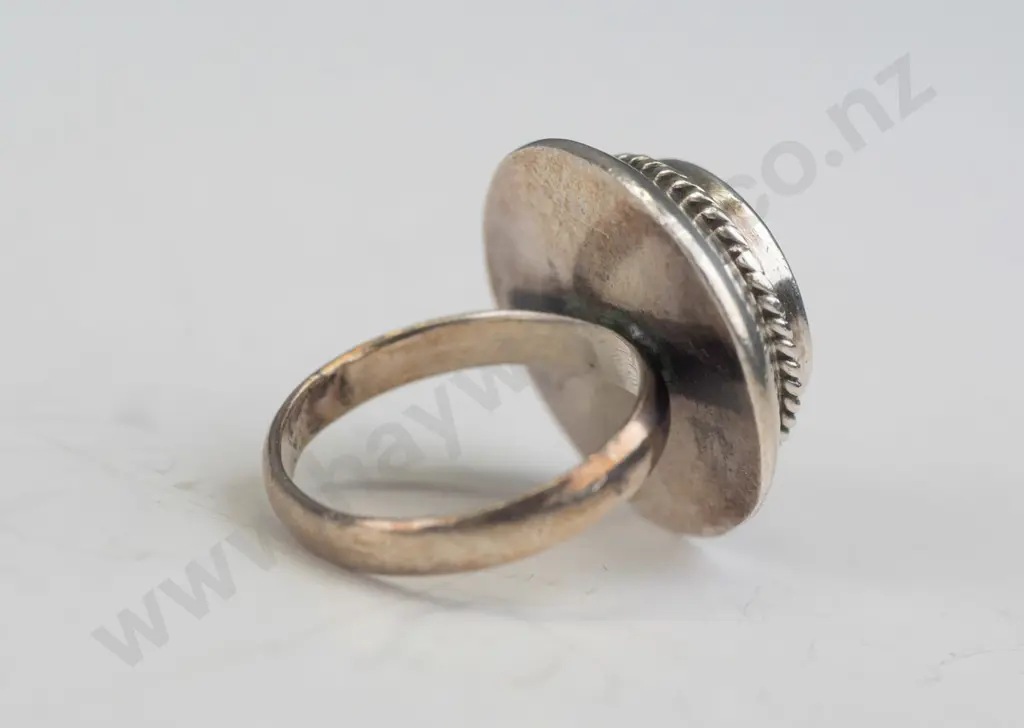 silver carnelian stone ring stamped 925 Image 1++