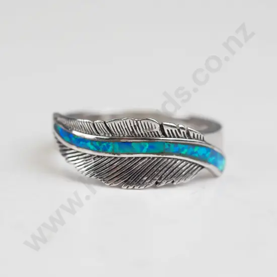 silver opal ring stamped 925