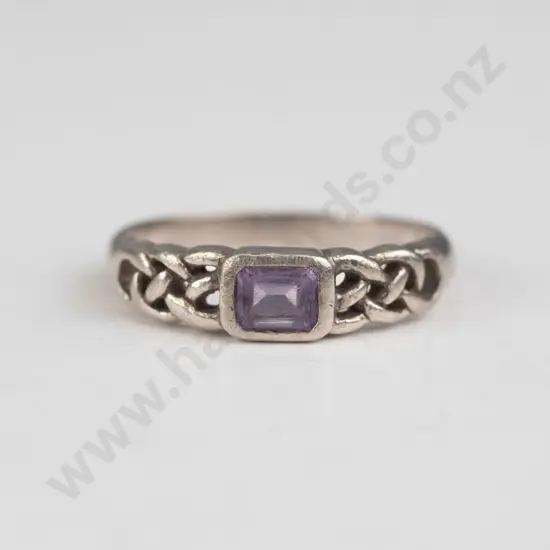 silver amethyst ring stamped 925