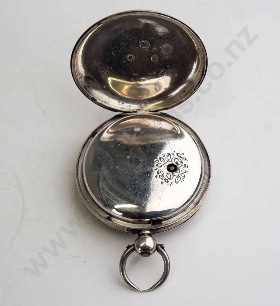 sterling silver pocket watch stamped lion , shield, b Image 1++