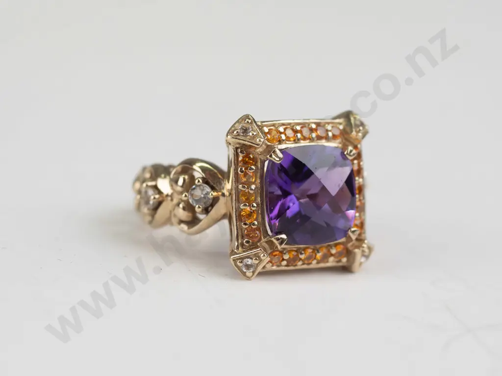 silver amethyst ring stamped 925 Image 1++