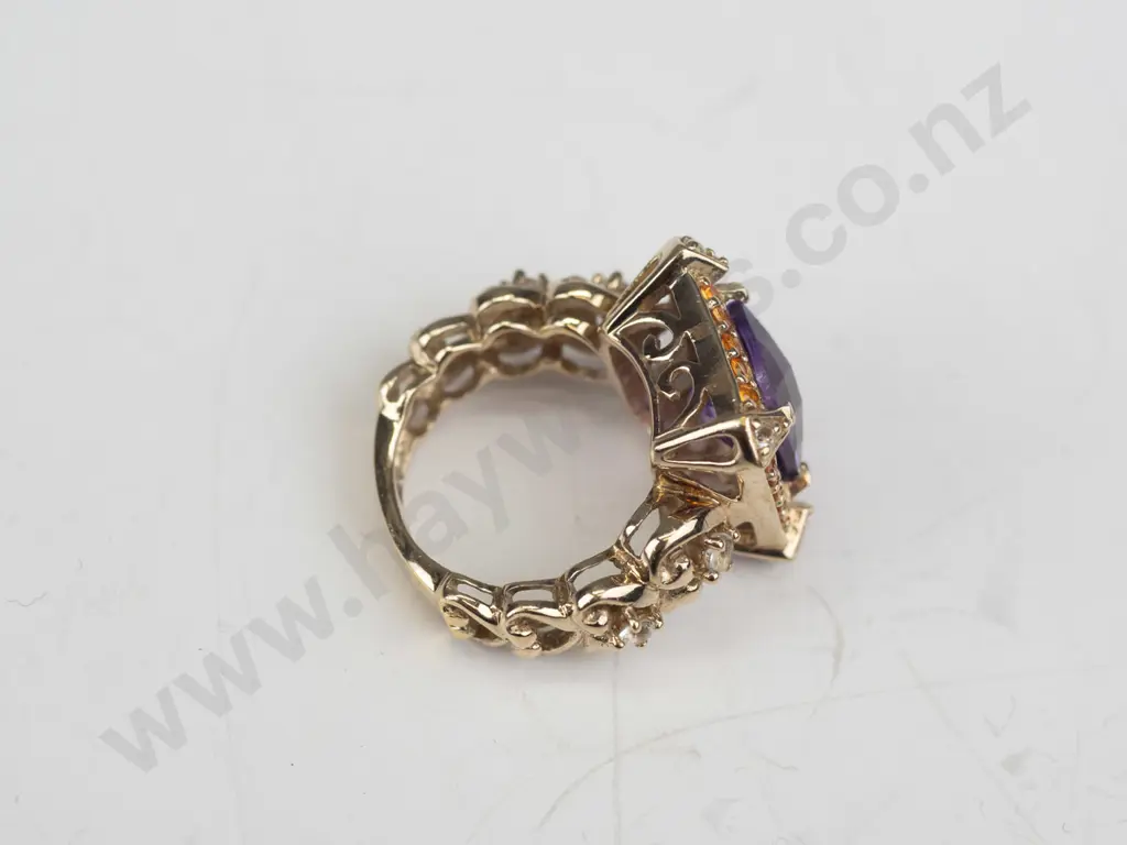 silver amethyst ring stamped 925 Image 1++