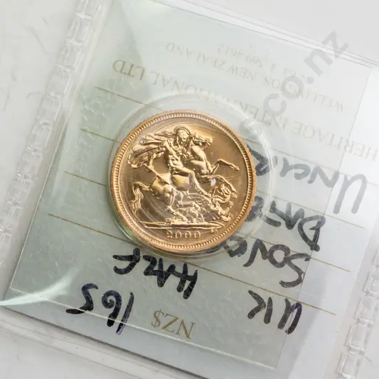gold half sovereign - UK 2000 (3.99gm)