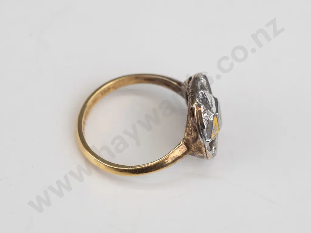 10kt gold filled with sterling topped masonic ring Image 1++