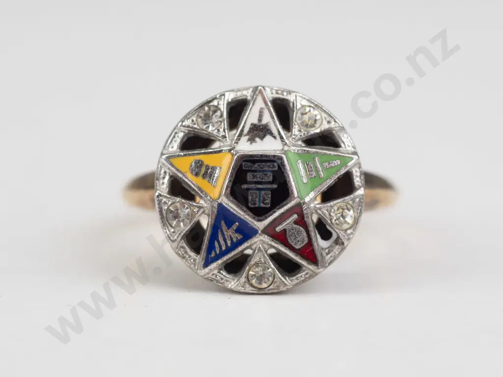 10kt gold filled with sterling topped masonic ring Image 1++