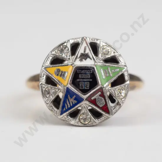10kt gold filled with sterling topped masonic ring