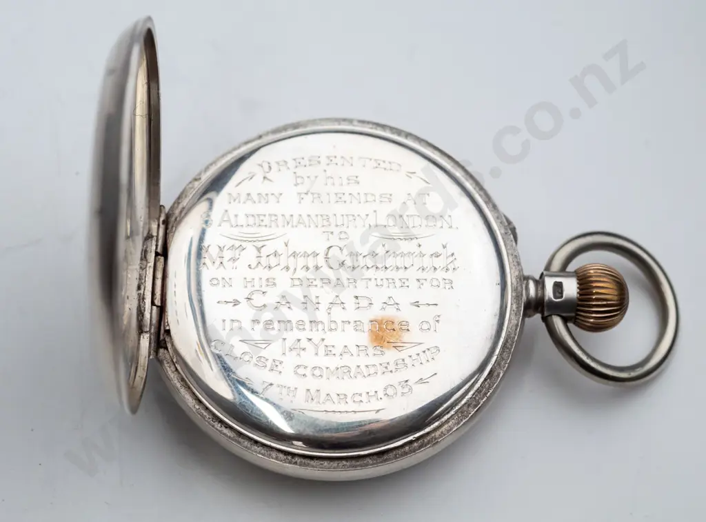 sterling silver pocket watch alty b'Kendall & Dent London makers to the admiralty' lion, cross R Image 1++
