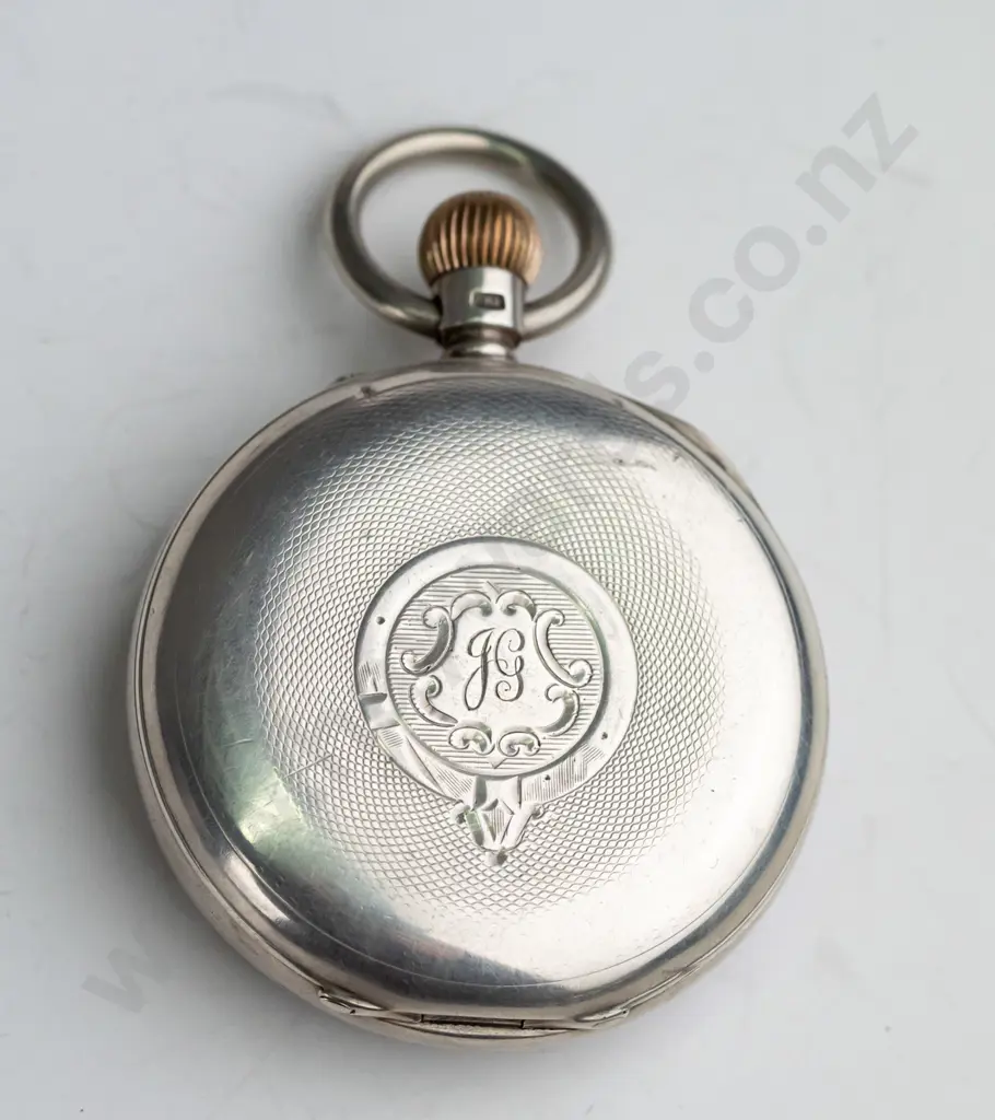 sterling silver pocket watch alty b'Kendall & Dent London makers to the admiralty' lion, cross R Image 1++