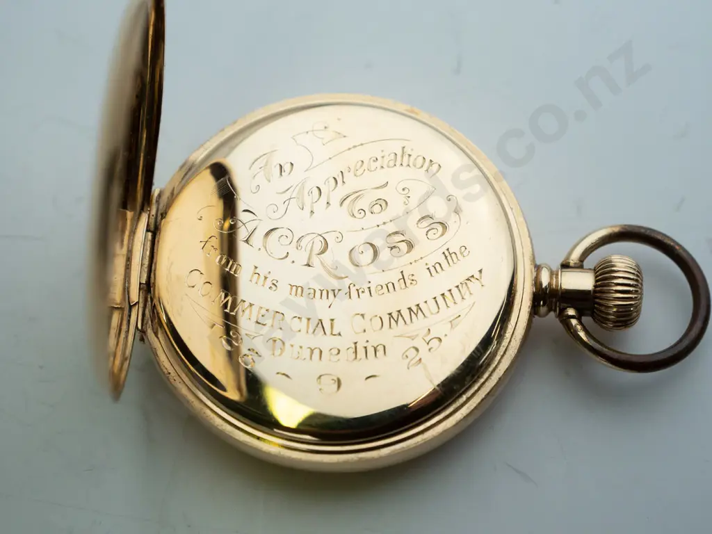 Waltham 14ct pocket watch, jewelled barrel, capped pallets and escape, diamond endstones, excellent movement Image 1++