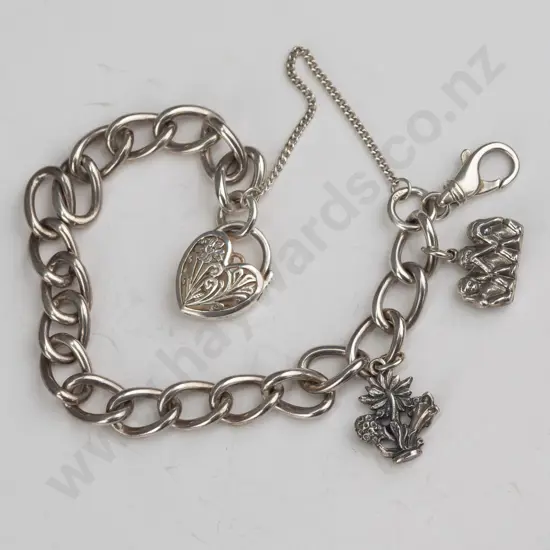 silver charm bracelet stamped 925