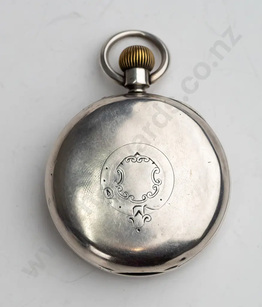 sterling silver pocket watch 'K Grieshaber High St Christchurch' - lion, anchor t [?] 608 Image 1++