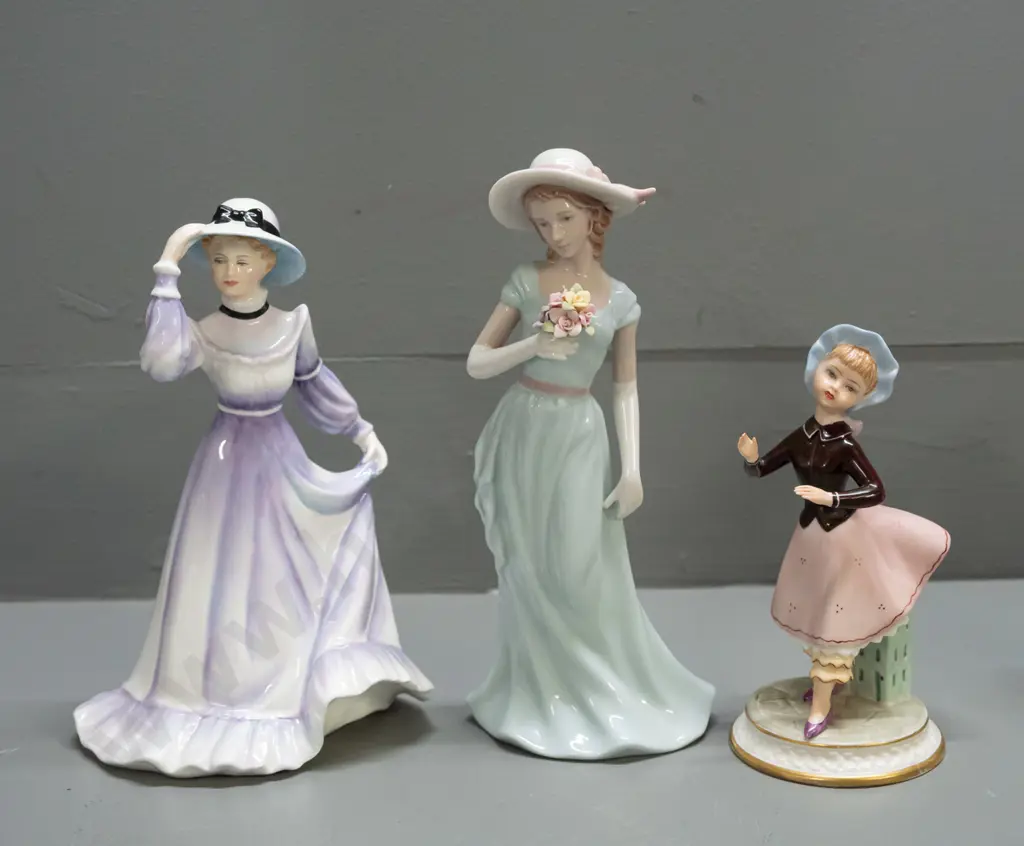 3 china female figurines: Francesca Art China Staffordshire "Jessica" H-200, small Italian & one Adora Image 1++