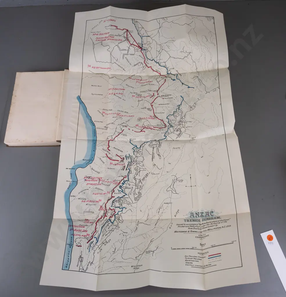 The New Zealanders at Gallipoli - Major Fred Waite - 1919 first ed. signed by author, some foxing and minor wear Image 1++