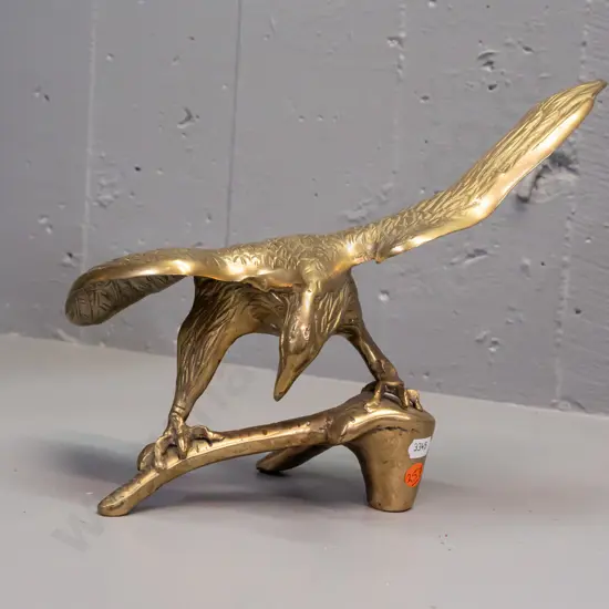 brass perched eagle with spread wings H240 L320