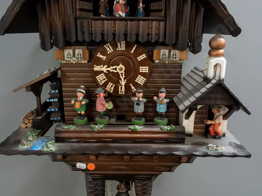 Reuge Swiss made musical cuckoo clock (Happy Wanderer / Edelweiss) H-460 W-410 - going Image 1++