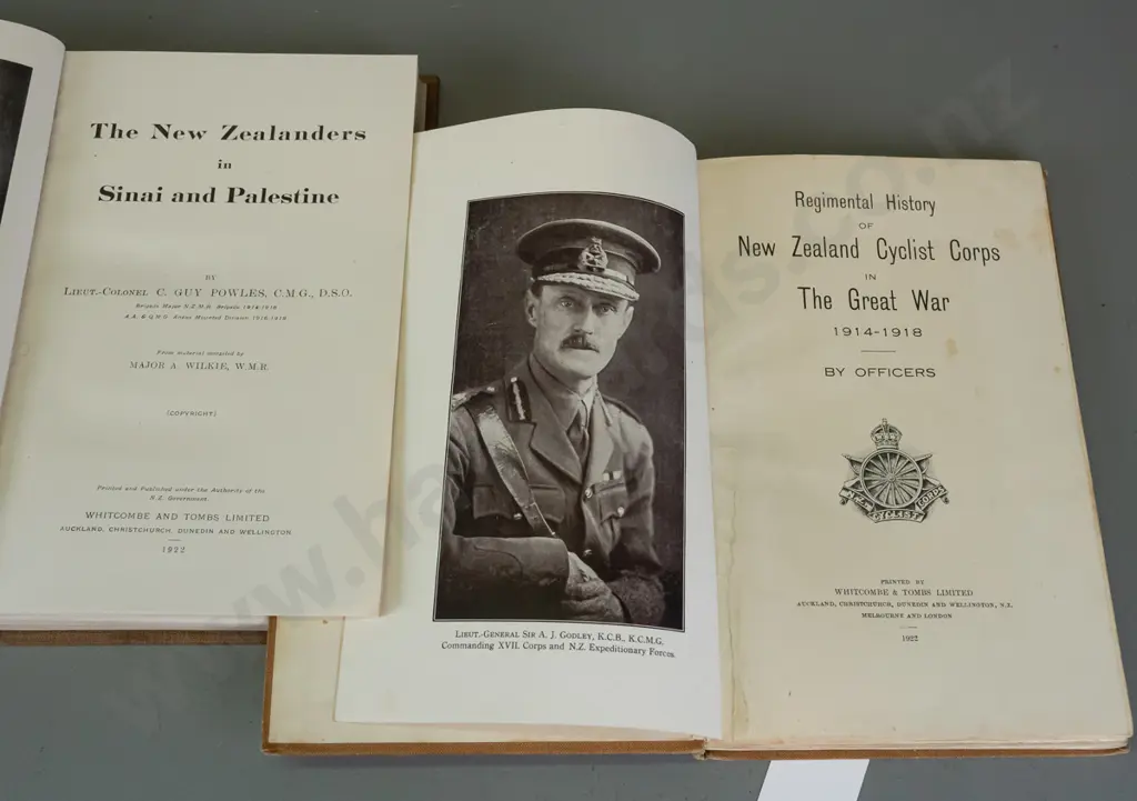 2x NZ military histories 1922: New Zealand Cyclist Corps 1914-1918 & The New Zealanders in Sinai and Palestine Image 1++