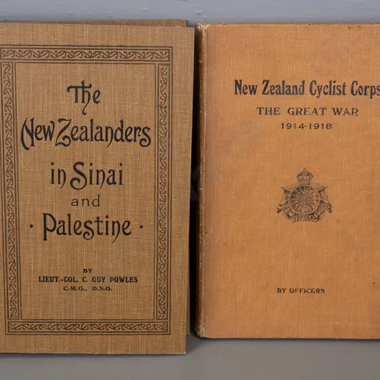 2x NZ military histories 1922: New Zealand Cyclist Corps 1914-1918 & The New Zealanders in Sinai and Palestine