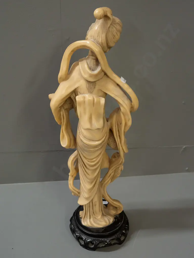 composite Japanese style female figure with dragon and fish motifs H-500 D-130 at base. Image 1++