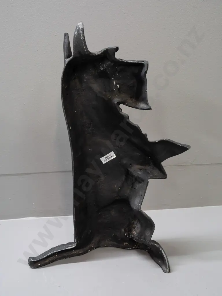 black painted cast metal scottie dog door stop - with Made in New Zealand label. Some paint loss H-380 W-230 Image 1++