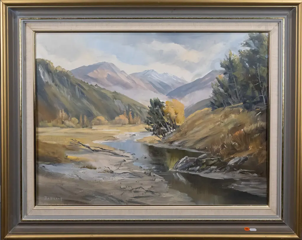 illegible signature - framed oil on board "Matukituki Valley" H440 W590 Image 1++