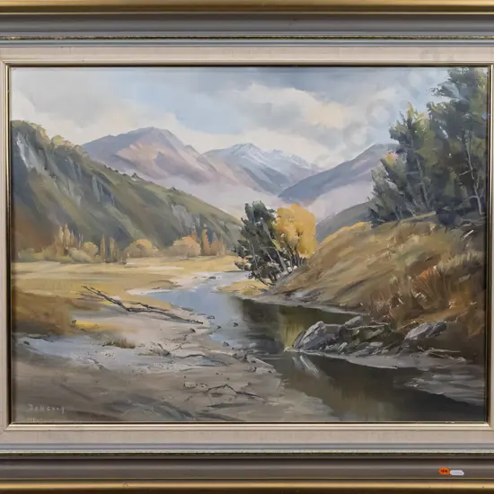 illegible signature - framed oil on board "Matukituki Valley" H440 W590
