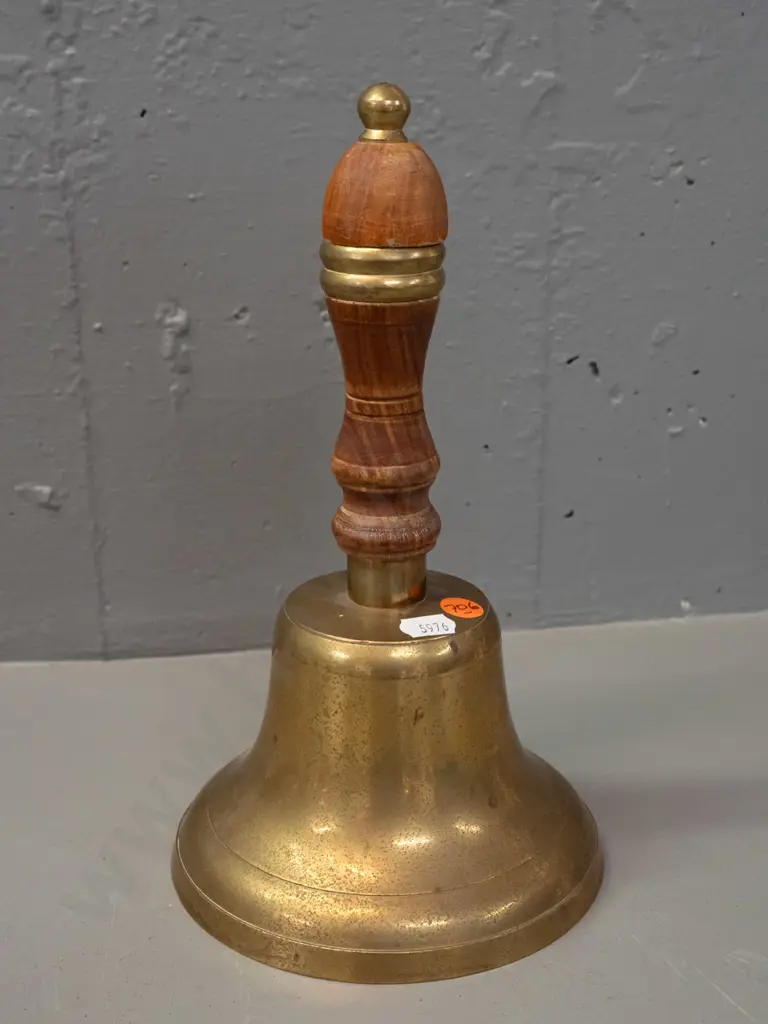 cast brass and timber school bell H-260 Diameter 150 Image 1++