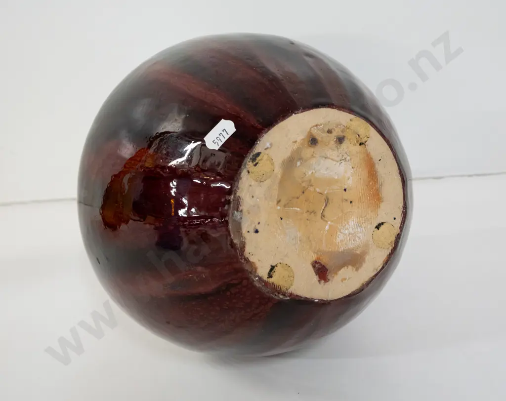 retro multicolored red & blue stylized bottle vase H360 W200 Image 1++