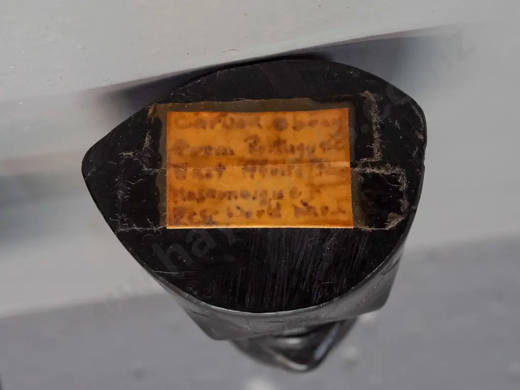 3x African carved hardwood busts, smallest has hard to read label on base, mentions Portugal, Mozambique, ebony, WWII - Image 1++