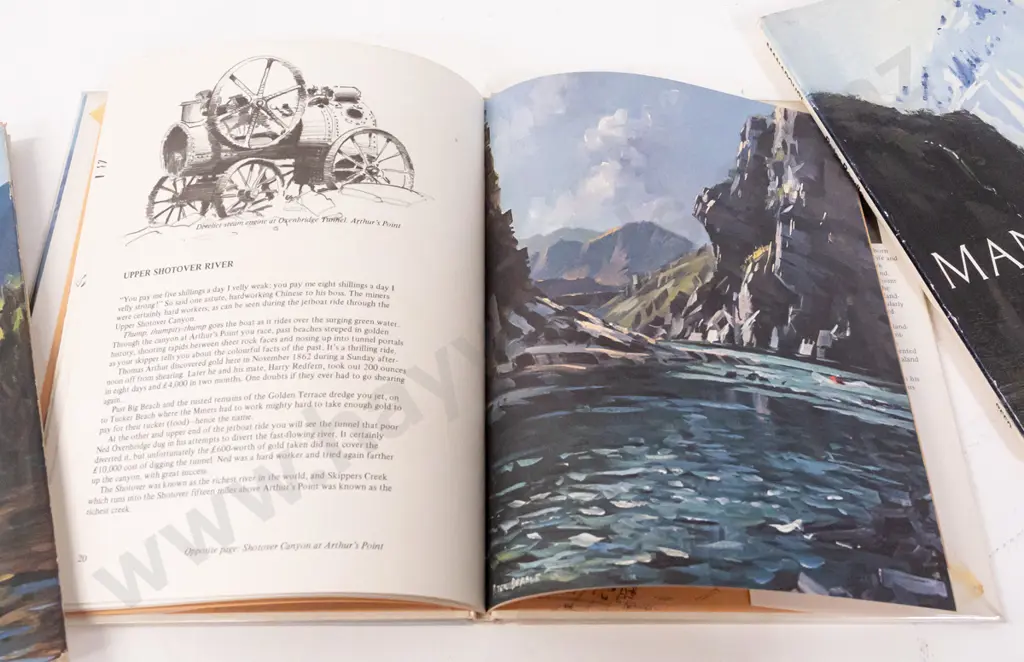 3x Peter Beadle hard cover south island art books - Manapouri, Queenstown and Fiordland - pub. 1971, 72 & 73 Image 1++