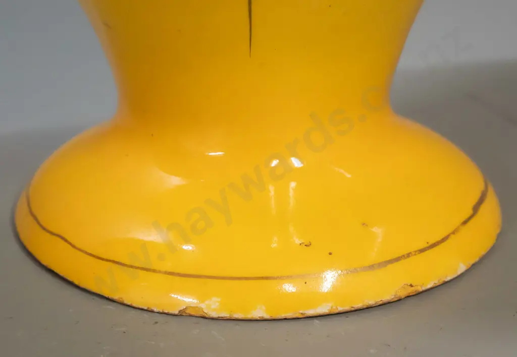 pair of Satsuma style hand decorated floral & bird motif vases with fluted bud-shaped top, applied floral handles. Both Image 1++