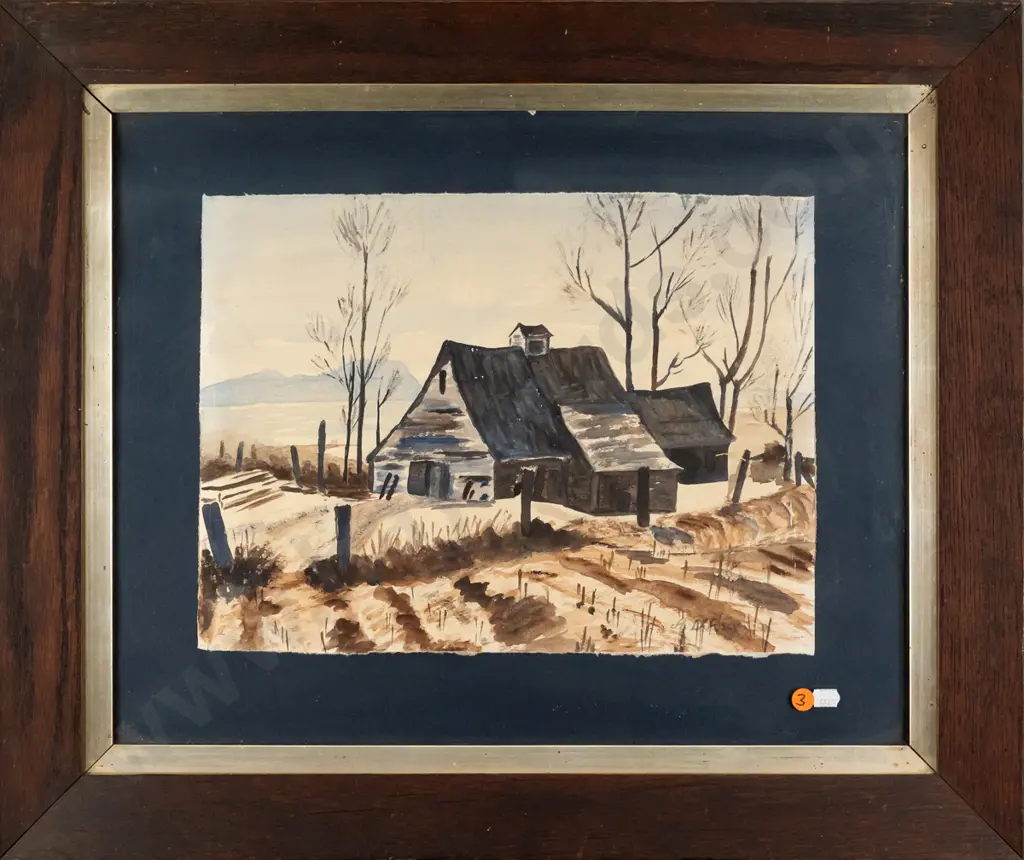 A Darcy - framed watercolour  - house H280 W380 Image 1++