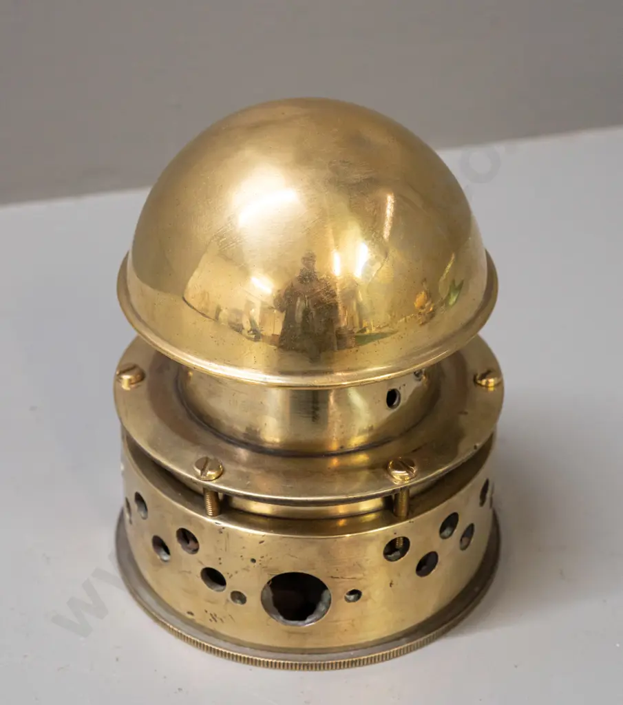 vintage brass mushroom-shaped greenhouse heater - a few dents in dome top H-150 D-110 Image 1++