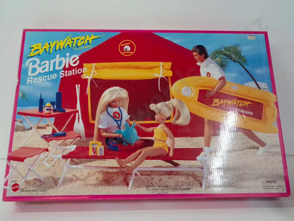 1994 Arcotoys / Mattel Barbie boxed Baywatch accessory kits - Rescue Station and Rescue Wheels Image 1++