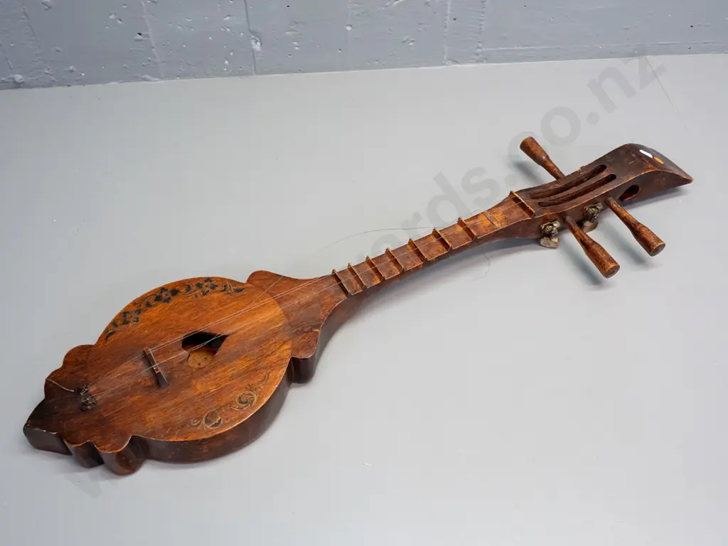 hand-made (Thai?) stringed instrument - has peg and guitar machine head tuners, missing one peg, needs restringing, Image 1++