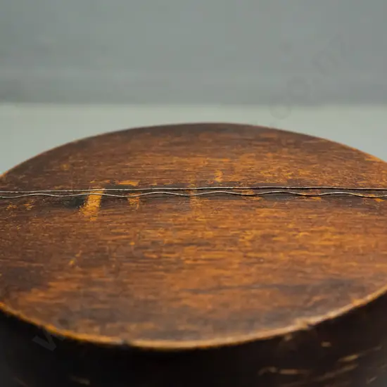 hand-made (Thai?) stringed instrument with polished coconut shell body and turned wood neck - overall age wear L-700