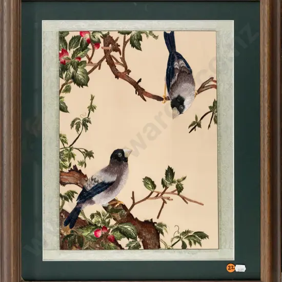 framed needlework - birds H390 W310