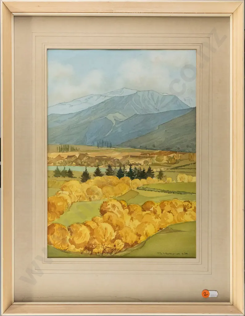 Stan Hopkins 2/73 - framed watercolour and pencil - landscape H370 W255 (marking to mat) Image 1++