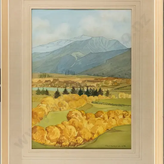 Stan Hopkins 2/73 - framed watercolour and pencil - landscape H370 W255 (marking to mat)